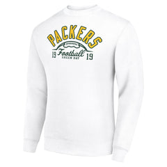 Green Bay Packers Starter Half Ball Team Graphic Tri-Blend Fleece Pullover Sweatshirt White - NFL