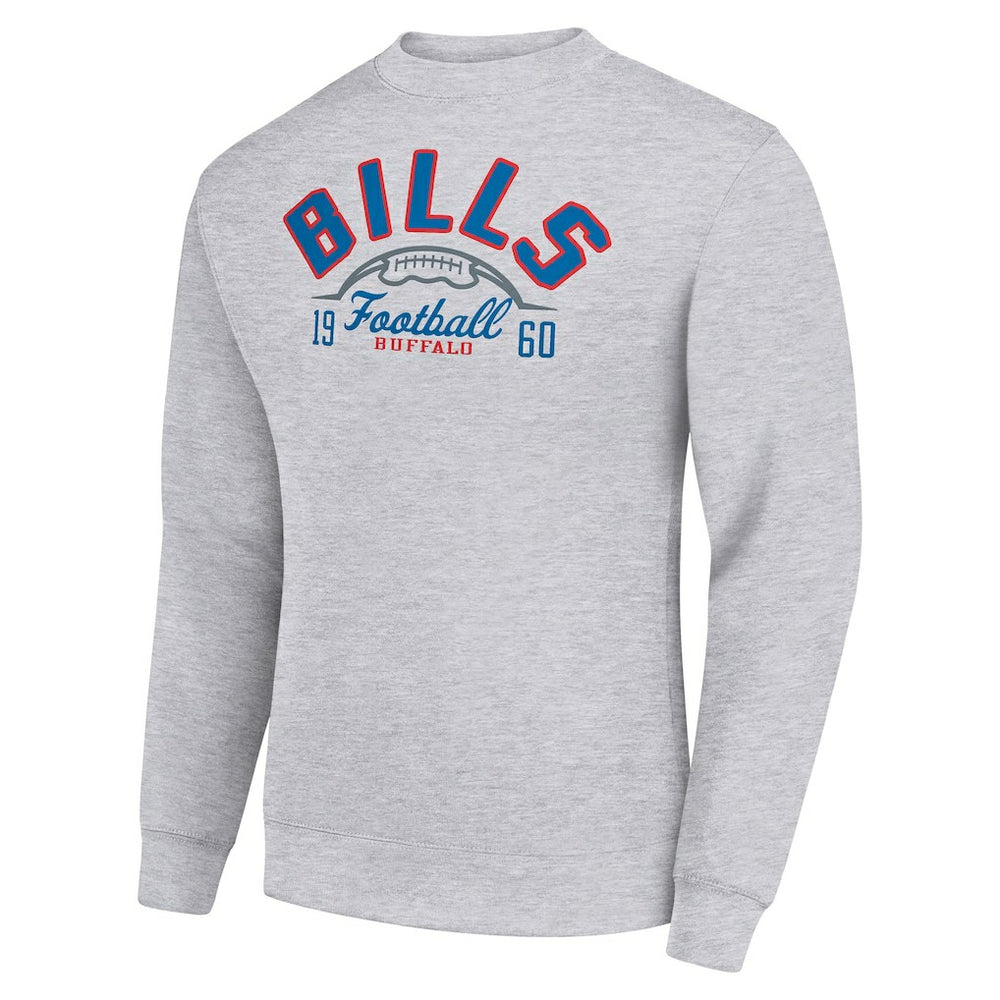 Buffalo Bills Starter Half Ball Team Graphic Tri-Blend Fleece Pullover Sweatshirt Heather Gray - NFL