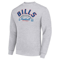 Buffalo Bills Starter Half Ball Team Graphic Tri-Blend Fleece Pullover Sweatshirt Heather Gray - NFL