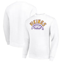 Minnesota Vikings Starter Half Ball Team Graphic Tri-Blend Fleece Pullover Sweatshirt White - NFL