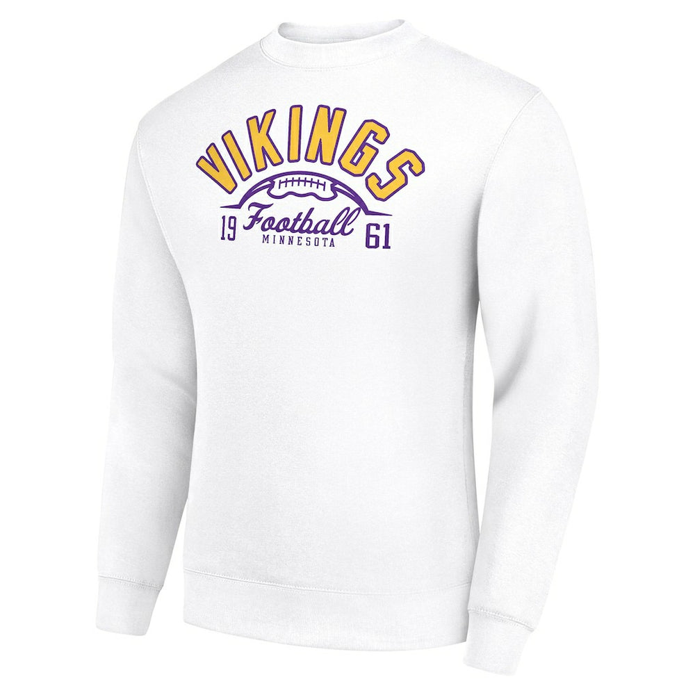 Minnesota Vikings Starter Half Ball Team Graphic Tri-Blend Fleece Pullover Sweatshirt White - NFL