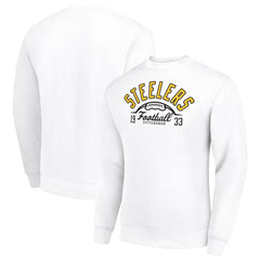 Pittsburgh Steelers Starter Half Ball Team Graphic Tri-Blend Fleece Pullover Sweatshirt White - NFL