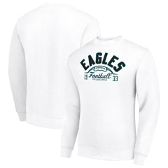 Philadelphia Eagles Starter Half Ball Team Graphic Tri-Blend Fleece Pullover Sweatshirt White - NFL
