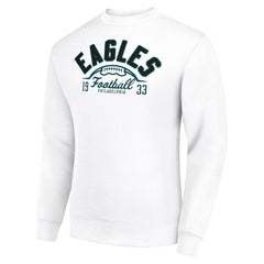Philadelphia Eagles Starter Half Ball Team Graphic Tri-Blend Fleece Pullover Sweatshirt White - NFL