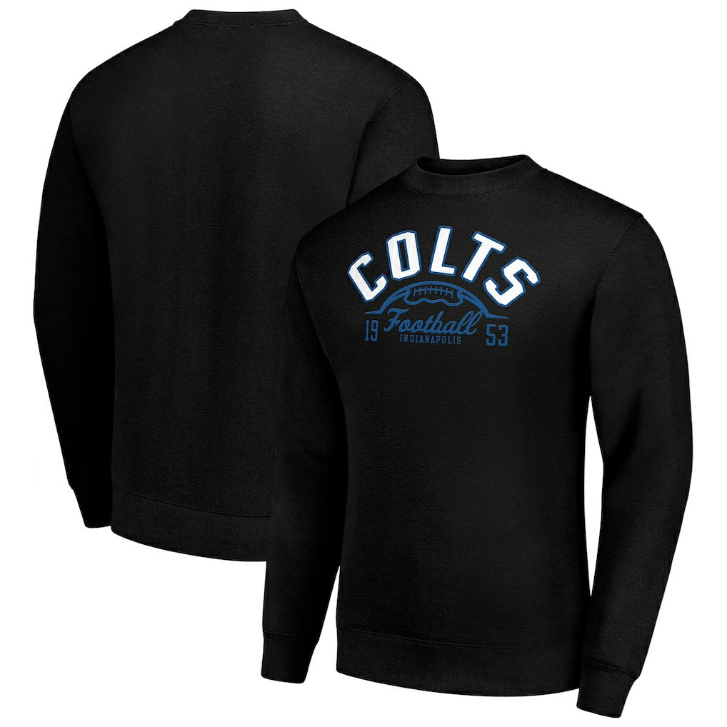 Indianapolis Colts Starter Half Ball Team Graphic Fleece Pullover Sweatshirt Black - NFL