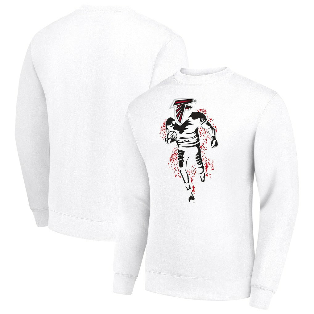 Atlanta Falcons Starter Logoface Team Graphic Tri-Blend Fleece Pullover Sweatshirt White - NFL