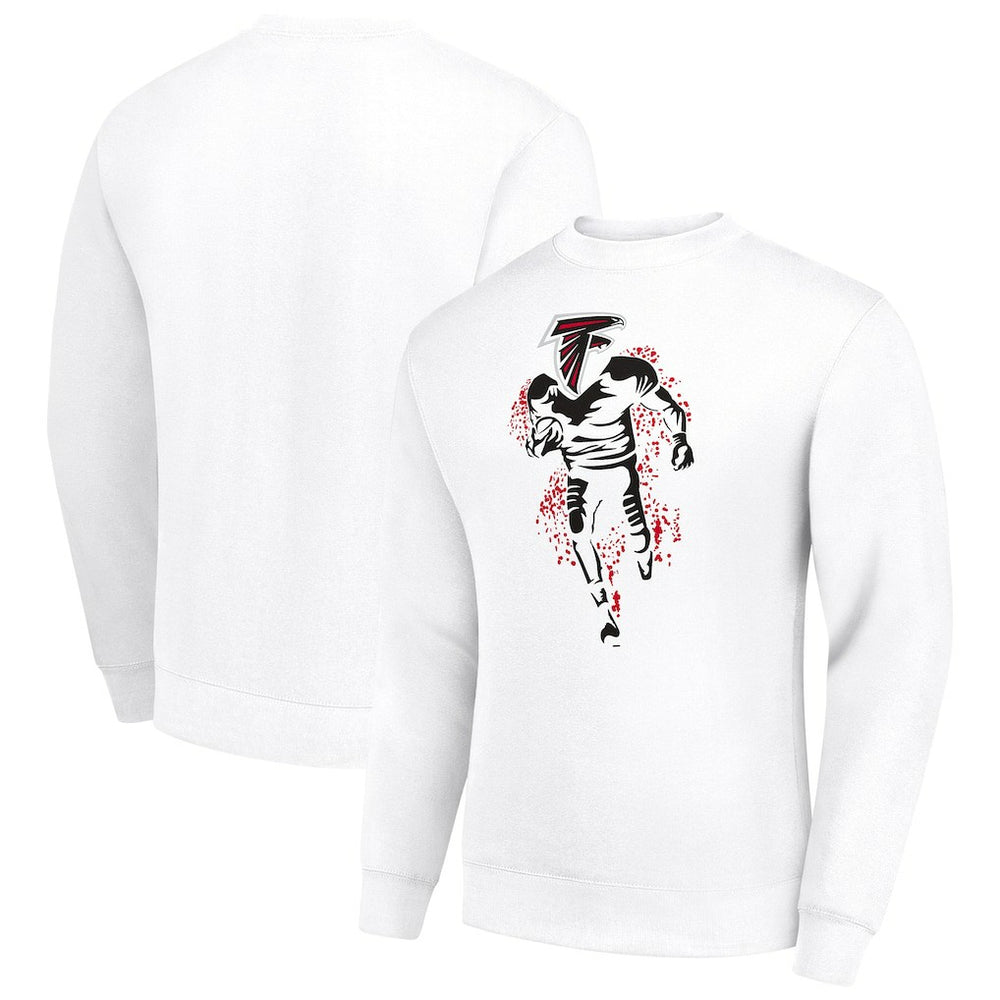 Atlanta Falcons Starter Logoface Team Graphic Tri-Blend Fleece Pullover Sweatshirt White - NFL
