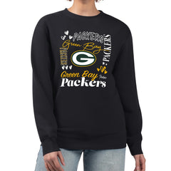 Green Bay Packers G-III 4Her by Carl Banks Women's Collage Graphic Fleece Pullover Sweatshirt Black - NFL