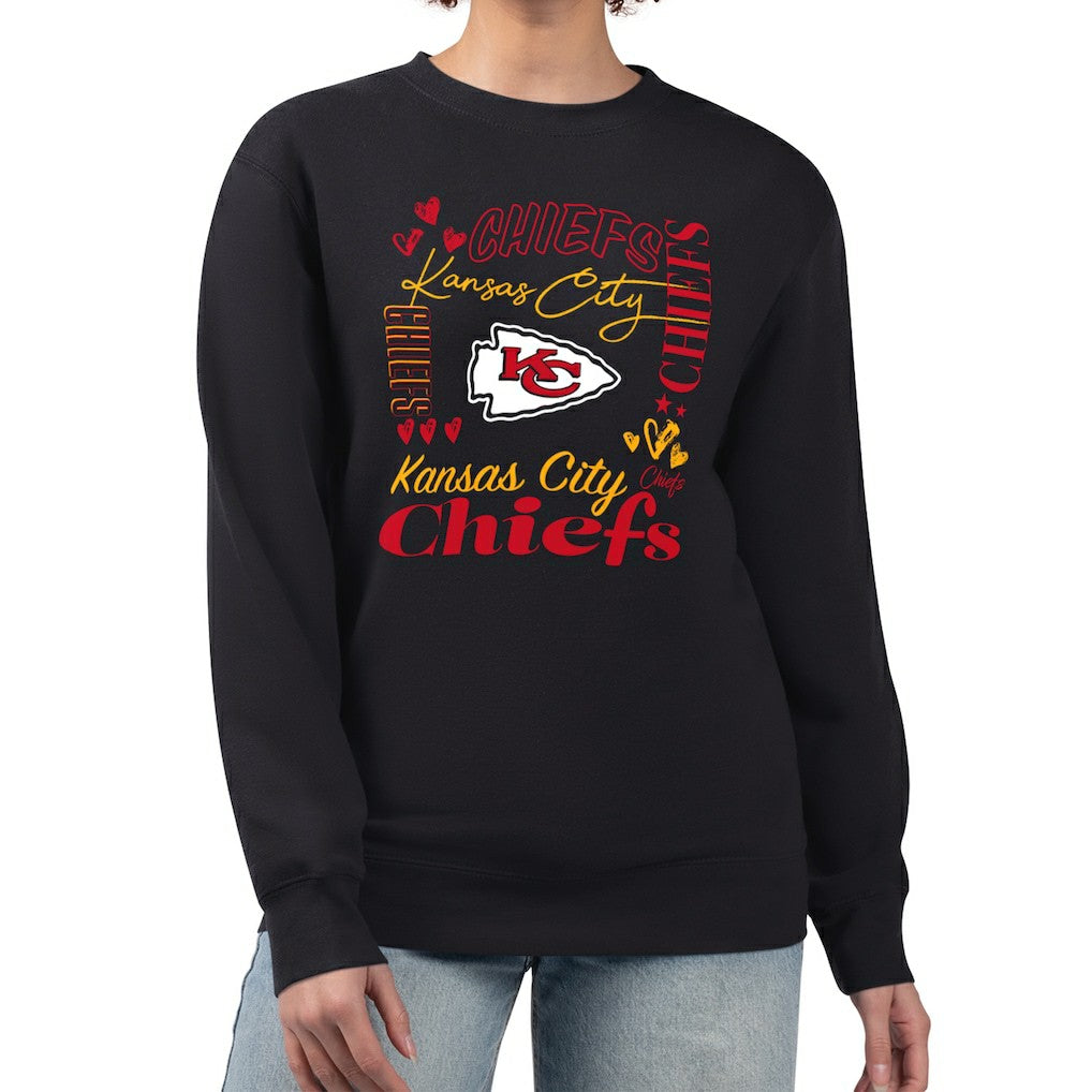 Kansas City Chiefs G-III 4Her by Carl Banks Women's Collage Graphic Fleece Pullover Sweatshirt Black - NFL