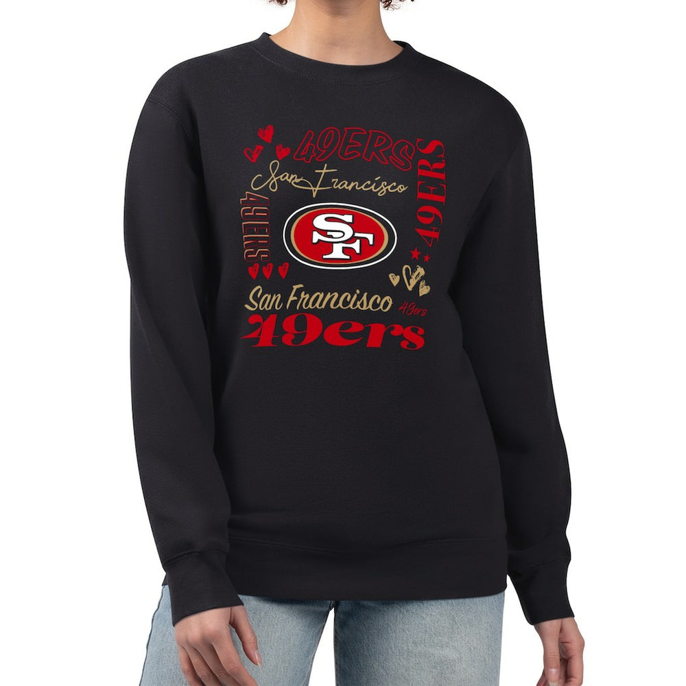 San Francisco 49ers G-III 4Her by Carl Banks Women's Collage Graphic Fleece Pullover Sweatshirt Black - NFL