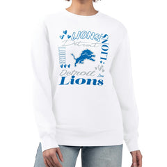 Detroit Lions G-III 4Her by Carl Banks Women's Collage Graphic Fleece Pullover Sweatshirt White - NFL