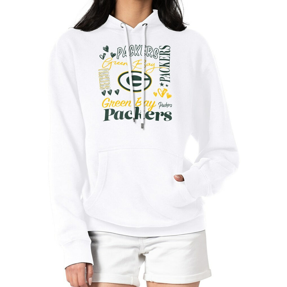 Green Bay Packers G-III 4Her by Carl Banks Women's Collage Graphic Fleece Pullover Hoodie White - NFL
