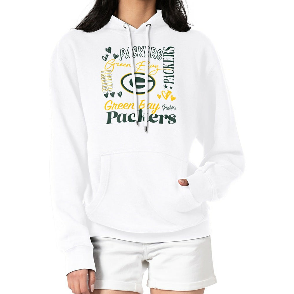 Green Bay Packers G-III 4Her by Carl Banks Women's Collage Graphic Fleece Pullover Hoodie White - NFL