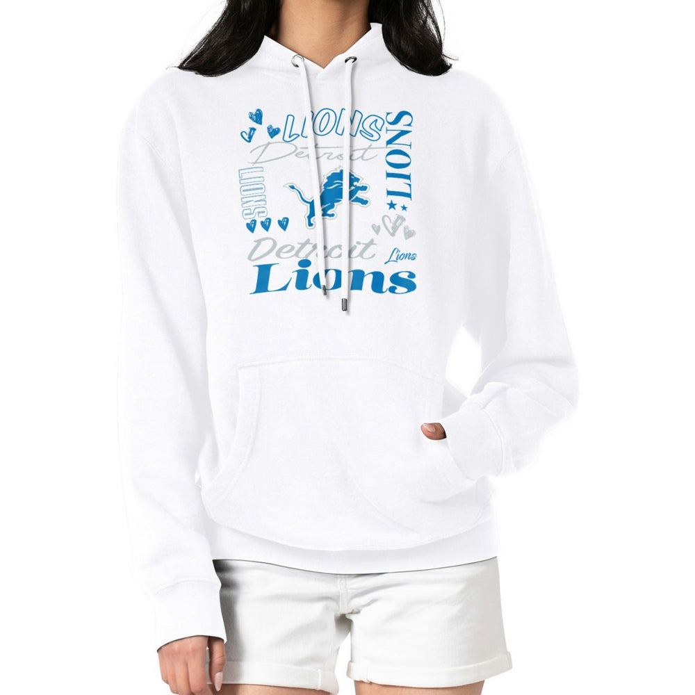 Detroit Lions G-III 4Her by Carl Banks Women's Collage Graphic Fleece Pullover Hoodie White - NFL