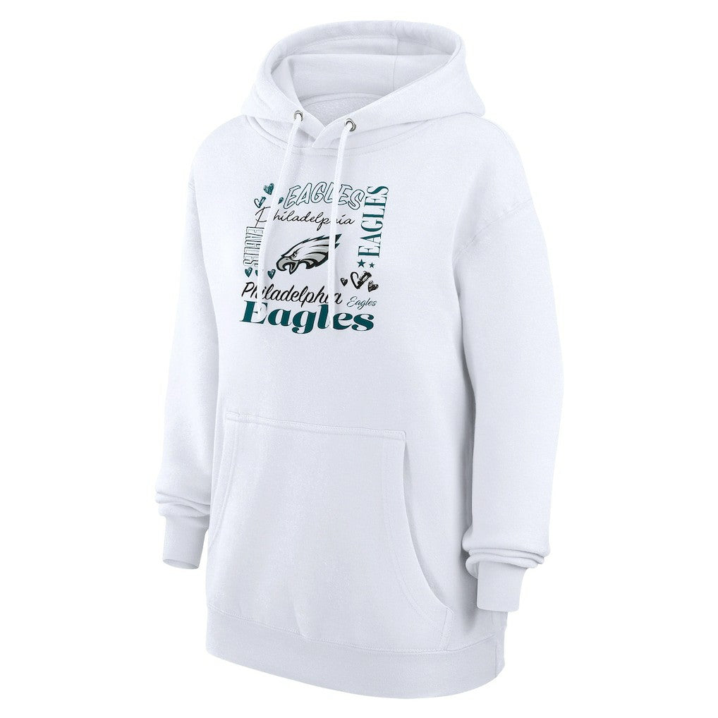 Philadelphia Eagles G-III 4Her by Carl Banks Women's Collage Graphic Fleece Pullover Hoodie White - NFL