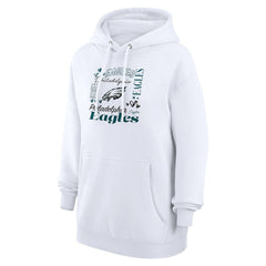 Philadelphia Eagles G-III 4Her by Carl Banks Women's Collage Graphic Fleece Pullover Hoodie White - NFL
