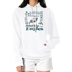Philadelphia Eagles G-III 4Her by Carl Banks Women's Collage Graphic Fleece Pullover Hoodie White - NFL