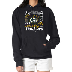 Green Bay Packers G-III 4Her by Carl Banks Women's Collage Graphic Fleece Pullover Hoodie Black - NFL