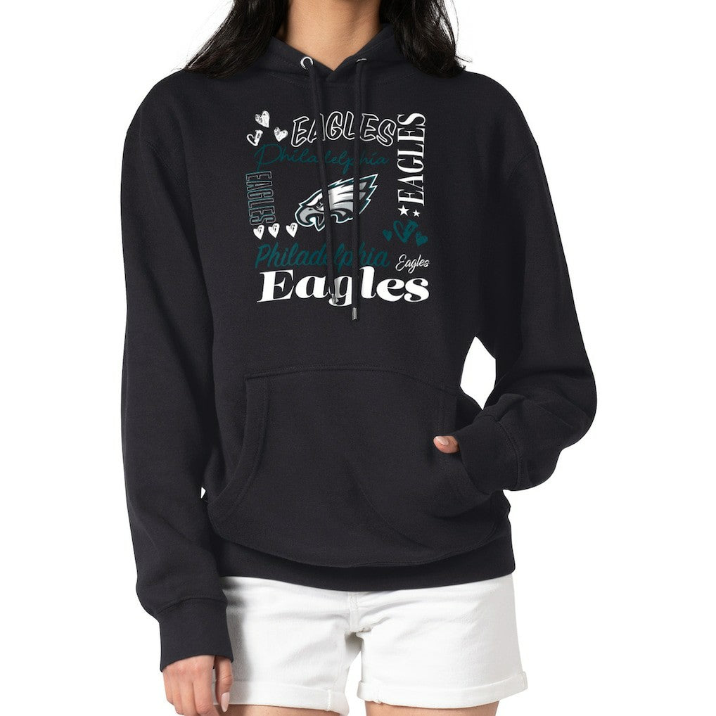 Philadelphia Eagles G-III 4Her by Carl Banks Women's Collage Graphic Fleece Pullover Hoodie Black - NFL