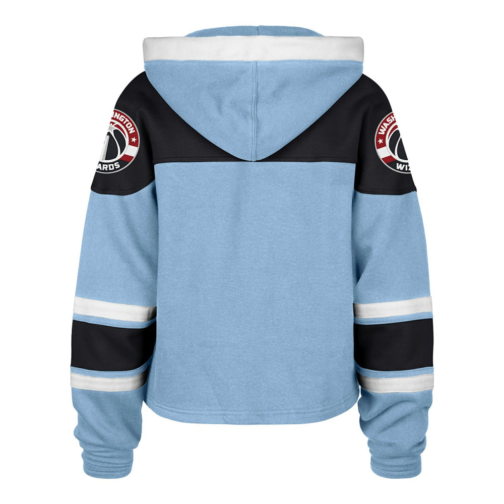 47 brand - Washington Wizards '47 Women's 2024/25 City Edition Superior Cropped Lace-Up Pullover Hoodie - Light Blue