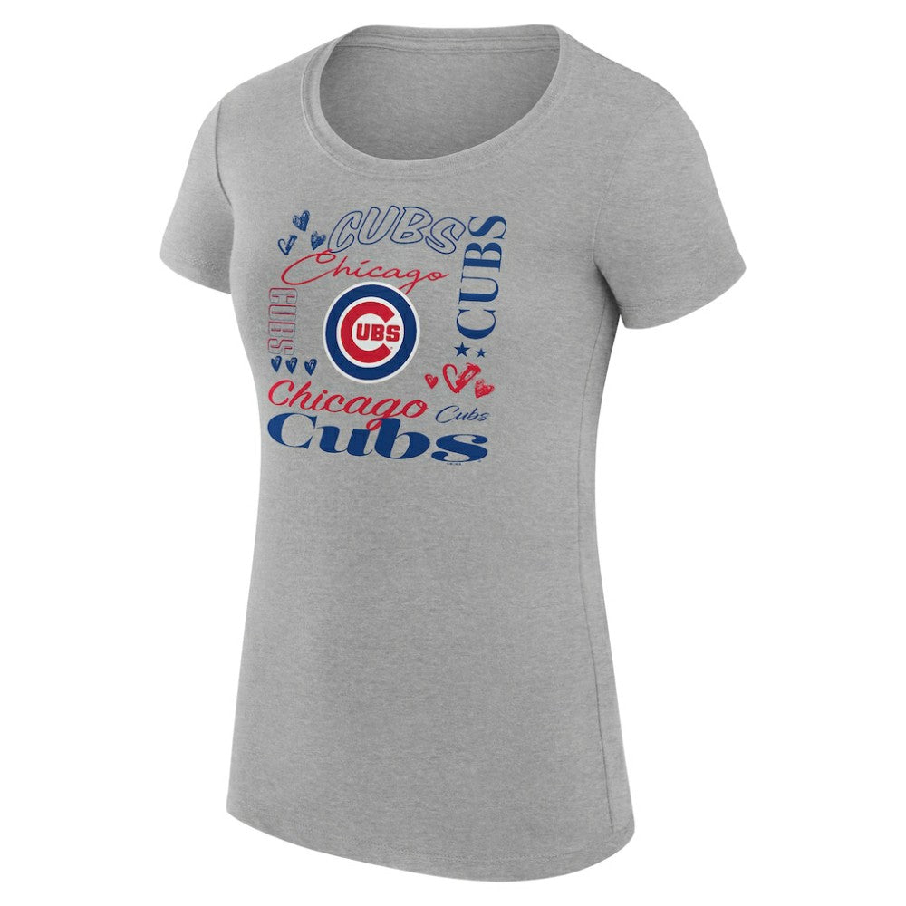 Chicago Cubs G-III 4Her by Carl Banks Women's Super-Slim Fit Lightweight Collage Team Graphic Crew Neck T-Shirt for sale