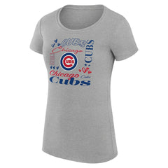 Chicago Cubs G-III 4Her by Carl Banks Women's Super-Slim Fit Lightweight Collage Team Graphic Crew Neck T-Shirt for sale