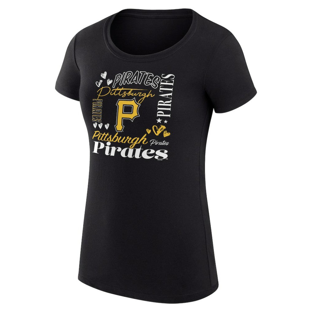 Pittsburgh Pirates G-III 4Her by Carl Banks Women's Super-Slim Fit Lightweight Collage Team Graphic Crew Neck T-Shirt for sale