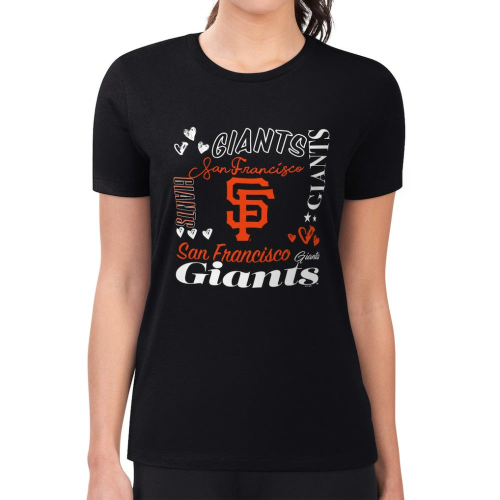 San Francisco Giants G-III 4Her by Carl Banks Women's Super-Slim Fit Lightweight Collage Team Graphic Crew Neck T-Shirt Online