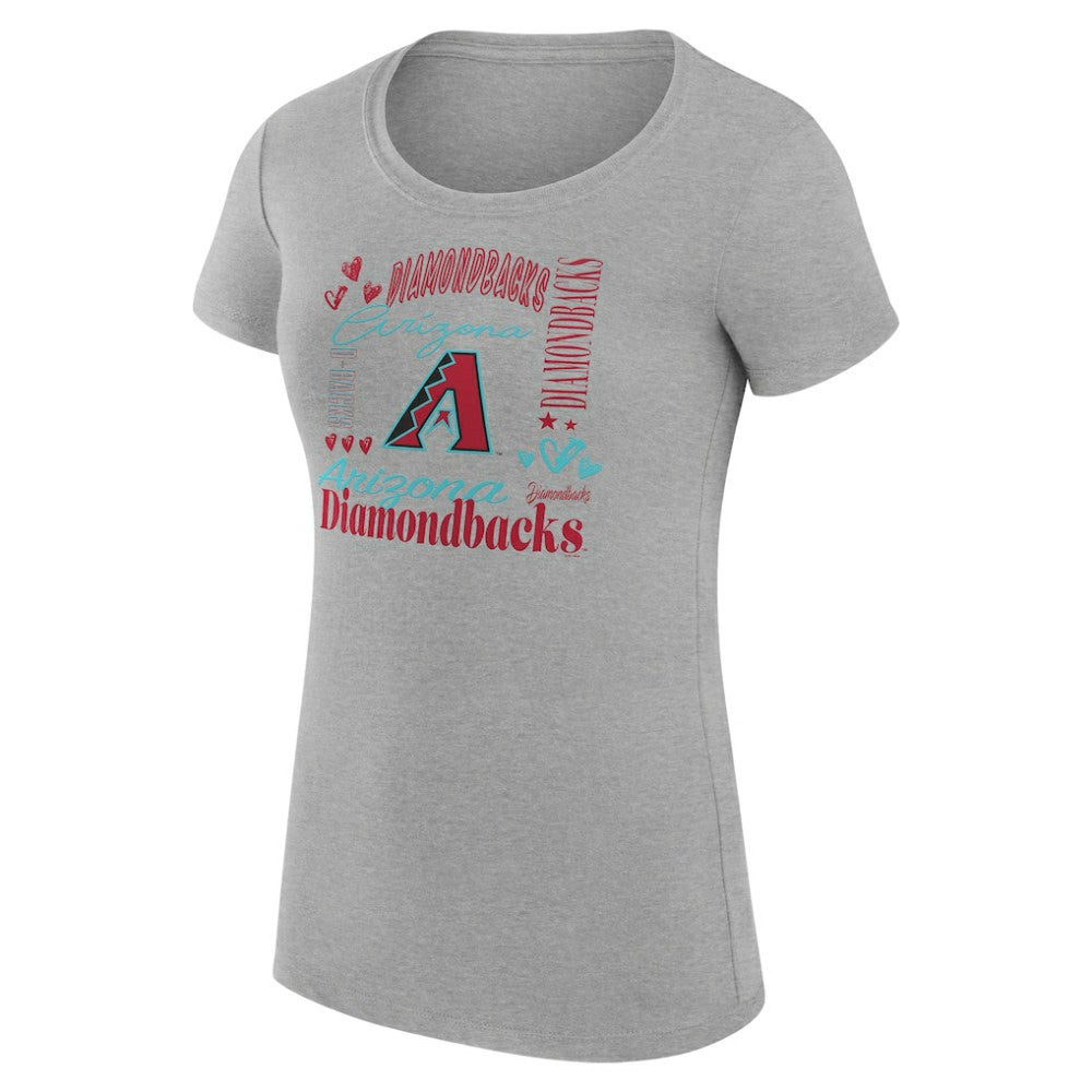 Arizona Diamondbacks G-III 4Her by Carl Banks Women's Super-Slim Fit Lightweight Collage Team Graphic Crew Neck T-Shirt discount