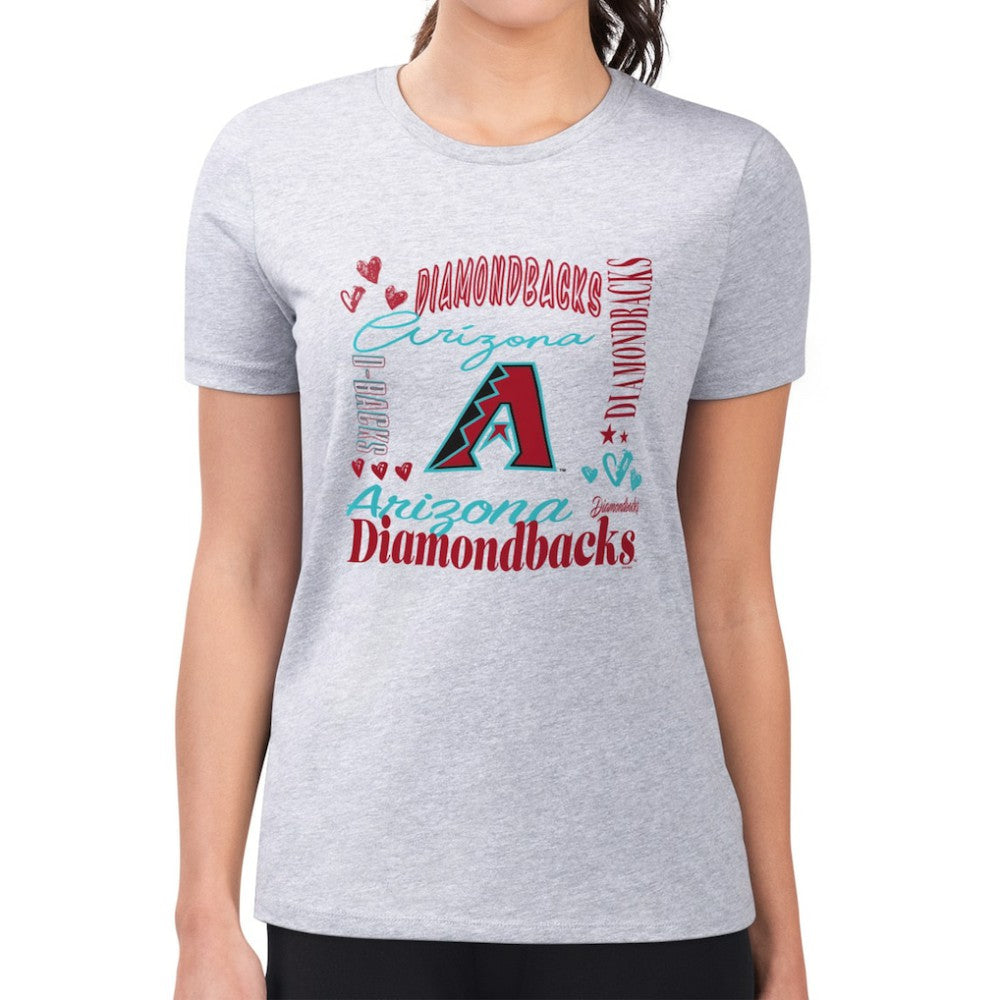 Arizona Diamondbacks G-III 4Her by Carl Banks Women's Super-Slim Fit Lightweight Collage Team Graphic Crew Neck T-Shirt discount
