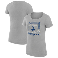 Los Angeles Dodgers G-III 4Her by Carl Banks Women's Super-Slim Fit Lightweight Collage Team Graphic Crew Neck T-Shirt Clearance