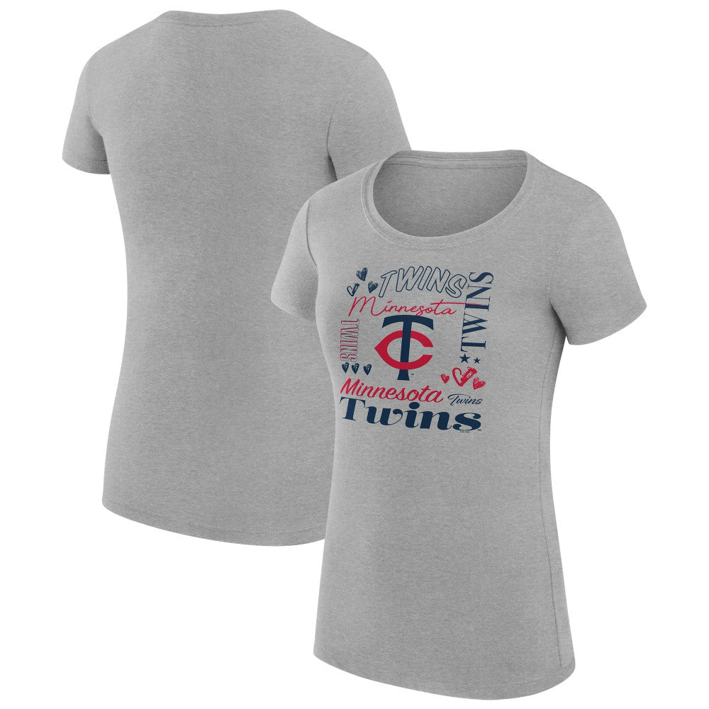 Minnesota Twins G-III 4Her by Carl Banks Women's Super-Slim Fit Lightweight Collage Team Graphic Crew Neck T-Shirt Near Me