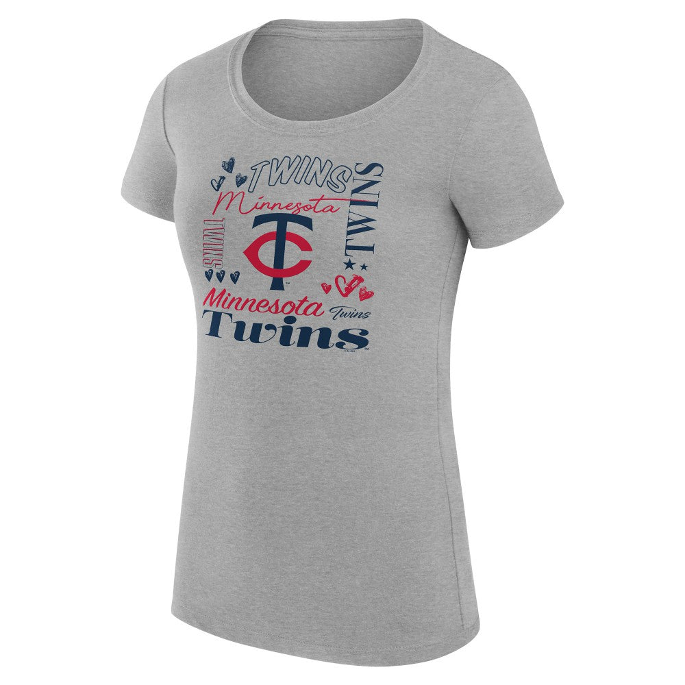 Minnesota Twins G-III 4Her by Carl Banks Women's Super-Slim Fit Lightweight Collage Team Graphic Crew Neck T-Shirt Near Me