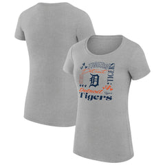 Detroit Tigers G-III 4Her by Carl Banks Women's Super-Slim Fit Lightweight Collage Team Graphic Crew Neck T-Shirt for sale