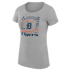 Detroit Tigers G-III 4Her by Carl Banks Women's Super-Slim Fit Lightweight Collage Team Graphic Crew Neck T-Shirt for sale