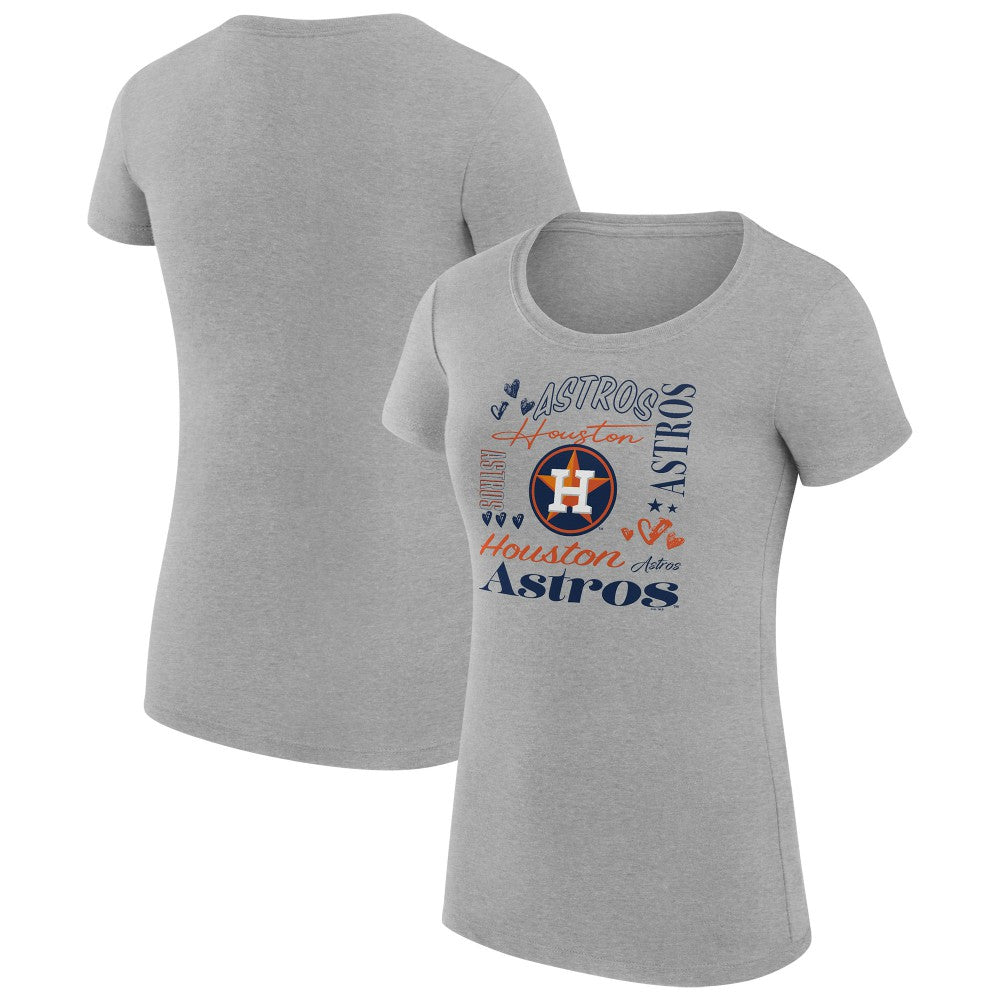 Houston Astros G-III 4Her by Carl Banks Women's Super-Slim Fit Lightweight Collage Team Graphic Crew Neck T-Shirt for sale