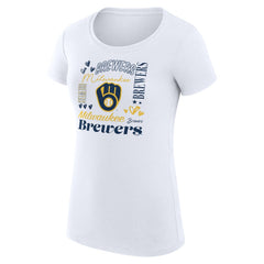 Milwaukee Brewers G-III 4Her by Carl Banks Women's Super-Slim Fit Lightweight Collage Team Graphic Crew Neck T-Shirt Online