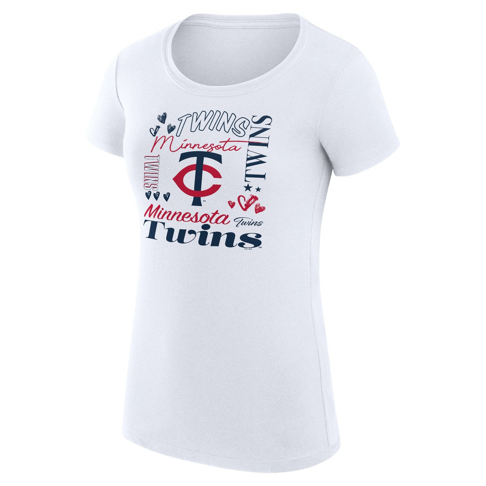 Minnesota Twins G-III 4Her by Carl Banks Women's Super-Slim Fit Lightweight Collage Team Graphic Crew Neck T-Shirt for sale