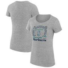 Seattle Mariners G-III 4Her by Carl Banks Women's Super-Slim Fit Lightweight Collage Team Graphic Crew Neck T-Shirt Near Me