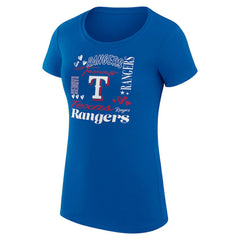 Texas Rangers G-III 4Her by Carl Banks Women's Super-Slim Fit Lightweight Collage Team Graphic Crew Neck T-Shirt Near Me