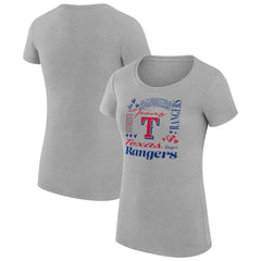 Texas Rangers G-III 4Her by Carl Banks Women's Super-Slim Fit Lightweight Collage Team Graphic Crew Neck T-Shirt for sale