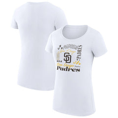 San Diego Padres G-III 4Her by Carl Banks Women's Super-Slim Fit Lightweight Collage Team Graphic Crew Neck T-Shirt Sale
