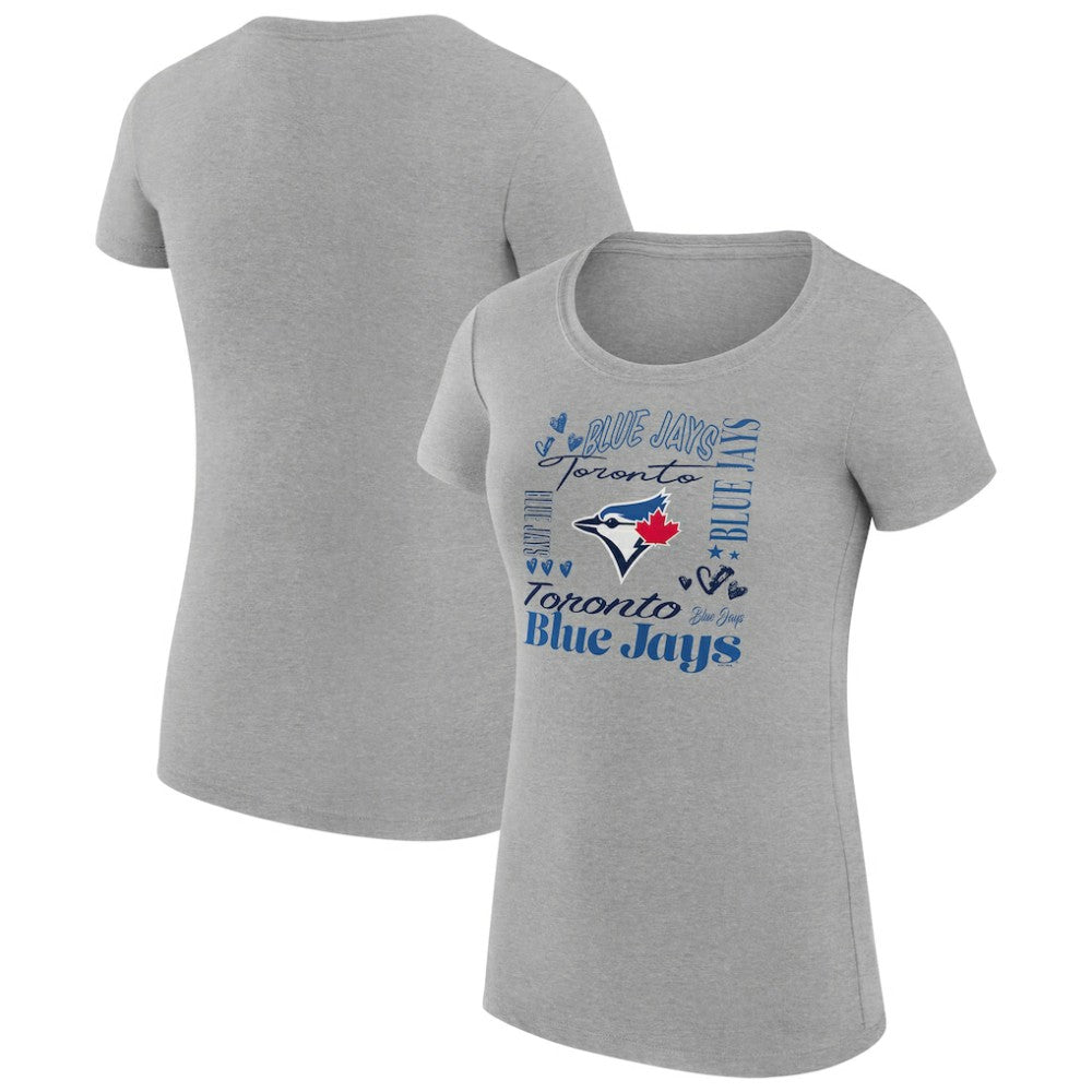 Toronto Blue Jays G-III 4Her by Carl Banks Women's Super-Slim Fit Lightweight Collage Team Graphic Crew Neck T-Shirt Near Me
