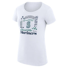 Seattle Mariners G-III 4Her by Carl Banks Women's Super-Slim Fit Lightweight Collage Team Graphic Crew Neck T-Shirt On Sale