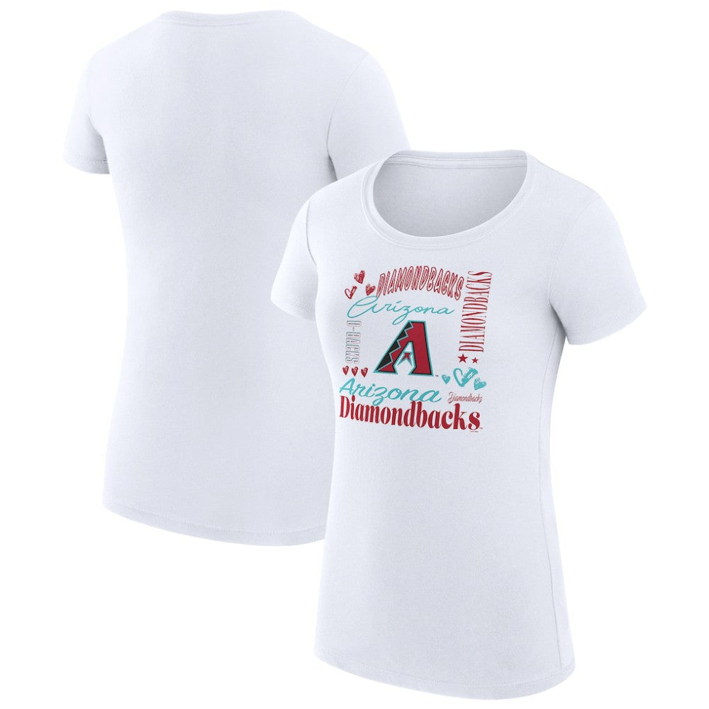 Arizona Diamondbacks G-III 4Her by Carl Banks Women's Super-Slim Fit Lightweight Collage Team Graphic Crew Neck T-Shirt Sale