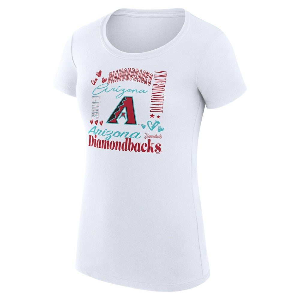 Arizona Diamondbacks G-III 4Her by Carl Banks Women's Super-Slim Fit Lightweight Collage Team Graphic Crew Neck T-Shirt Sale