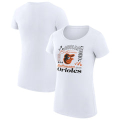 Baltimore Orioles G-III 4Her by Carl Banks Women's Super-Slim Fit Lightweight Collage Team Graphic Crew Neck T-Shirt discount