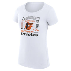 Baltimore Orioles G-III 4Her by Carl Banks Women's Super-Slim Fit Lightweight Collage Team Graphic Crew Neck T-Shirt discount