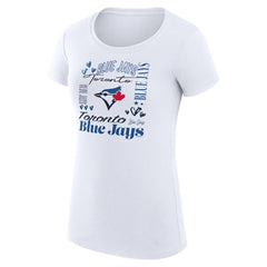 Toronto Blue Jays G-III 4Her by Carl Banks Women's Super-Slim Fit Lightweight Collage Team Graphic Crew Neck T-Shirt Clearance