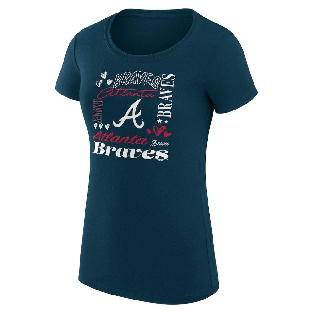 Atlanta Braves G-III 4Her by Carl Banks Women's Super-Slim Fit Lightweight Collage Team Graphic Crew Neck T-Shirt for sale